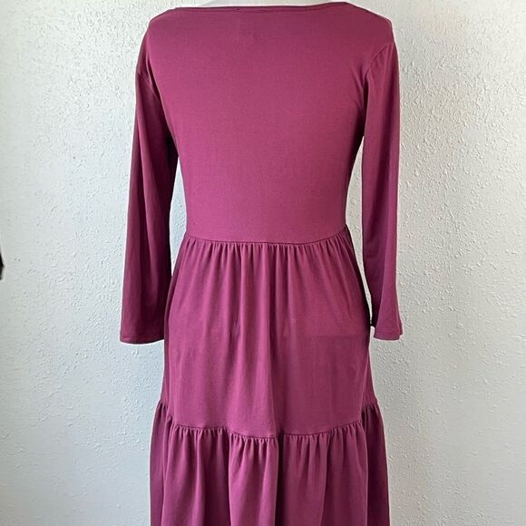 Pre-Loved Justify Womens Maaroon 3/4 Sleeve Dress Size S - Picture 3 of 4